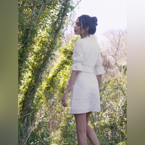 F26 Reformation Cassatt cotton Dress in white - Picture 3 of 13